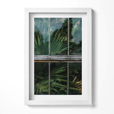 Keretezett kép Zöld növények ablakon keresztül
