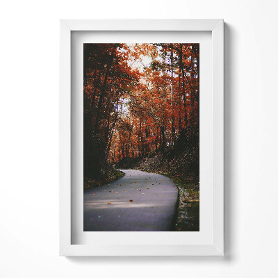 Keretezett kép Őszi erdő kanyargós út