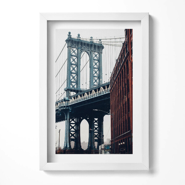 Keretezett kép Brooklyni híd és városi épületek