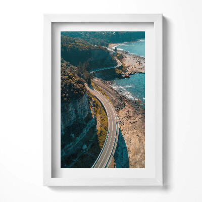 Keretezett kép Tengerparti útszakasz sziklás part