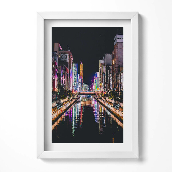 Keretezett kép Fényes városi táj éjszaka