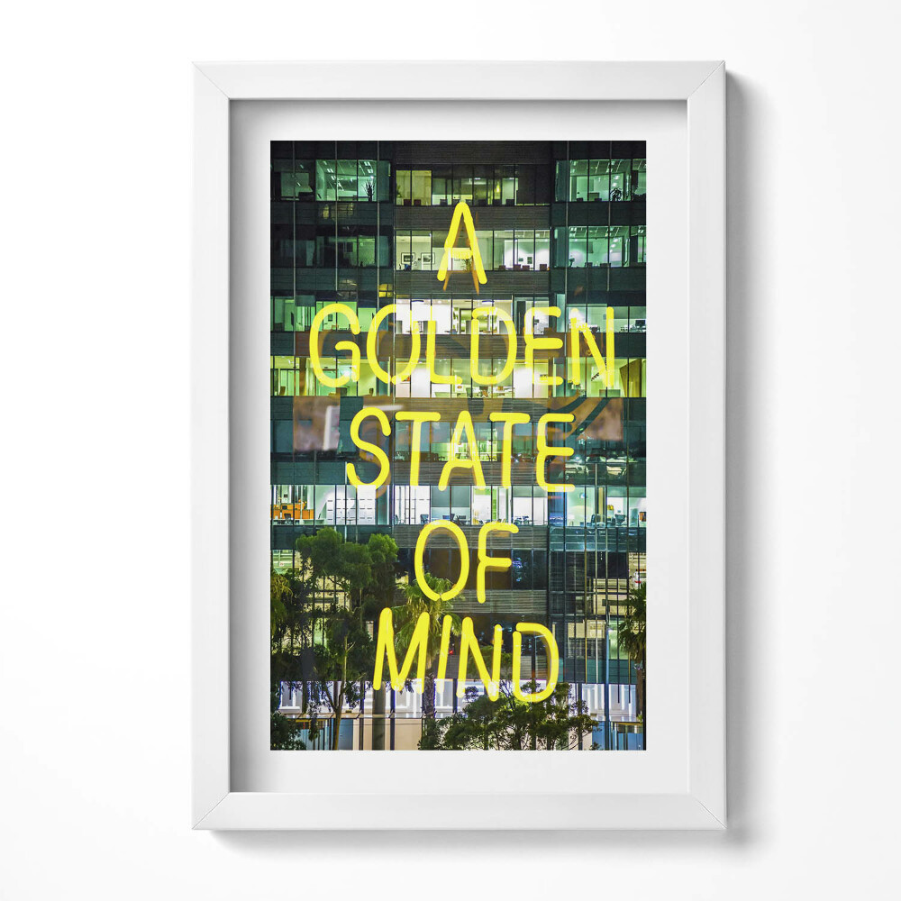 Keretezett kép Modern városi táj neon felirat