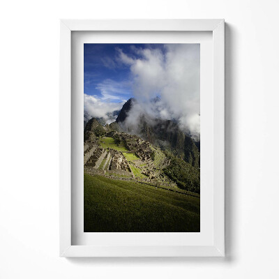 Keretezett kép Machu Picchu hegyvidéki táj