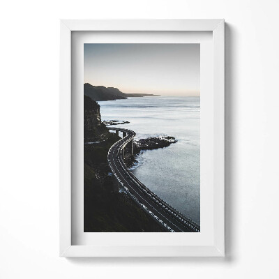 Keretezett kép Tengerparti kanyarodó út