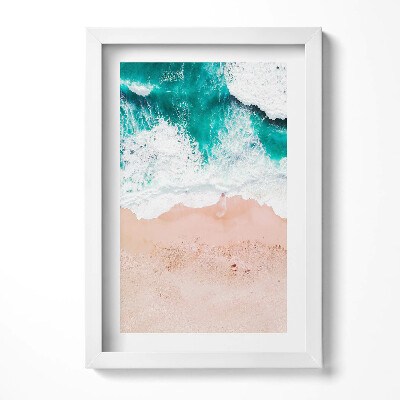 Keretezett kép Tengerparti táj hullámok és homok