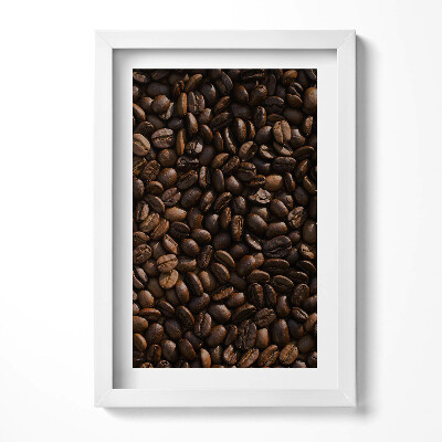 Keretezett kép Kávébabot ábrázoló festmény