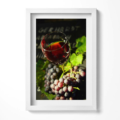 Keretezett kép Bor és szőlő fürtök