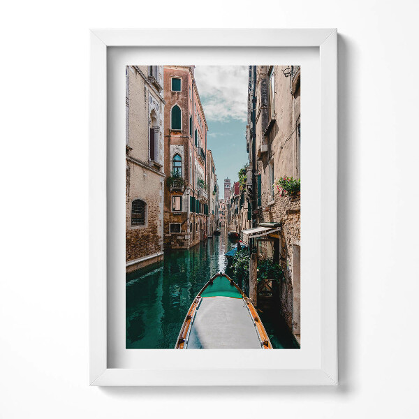 Keretezett kép Velencei csatorna és gondola