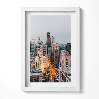 Keretezett kép Városi táj felhőkarcolók esti fények
