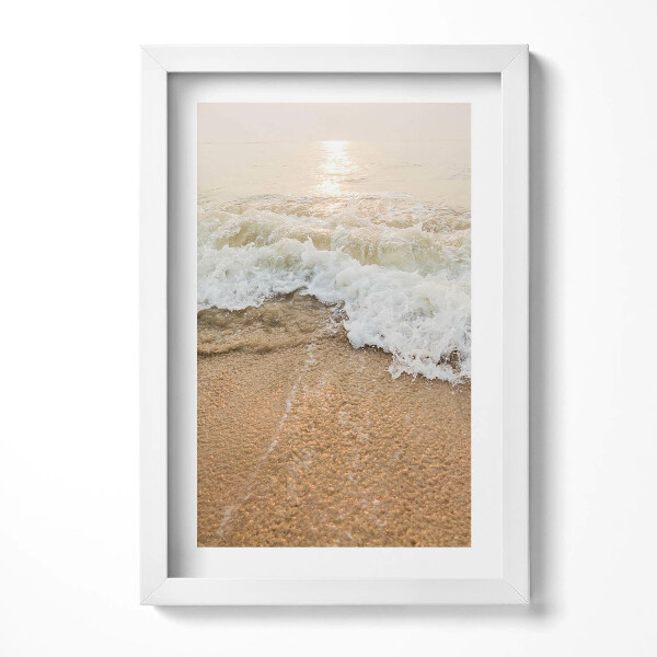 Keretezett kép Tengerparti hullámok és napfény