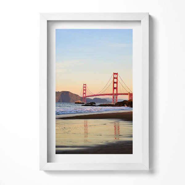 Keretezett kép Aranykapu híd naplementében