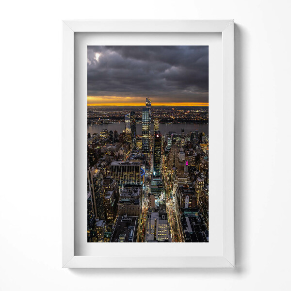 Keretezett kép Városi táj éjszaka fényekkel