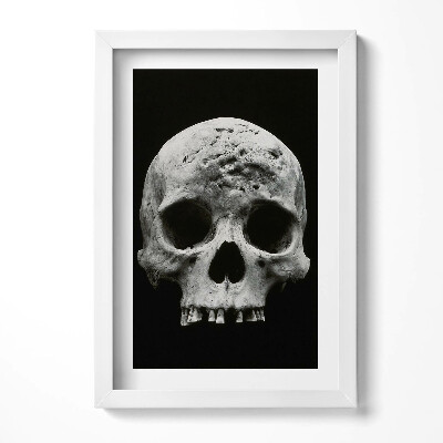 Keretezett kép Emberi koponya fekete háttérrel
