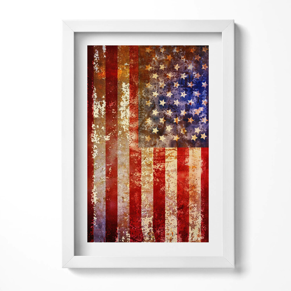 Keretezett kép Régi amerikai zászló mintázat