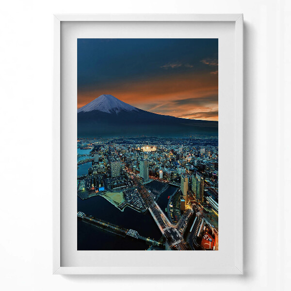 Függőleges kép keretben Hegyek és városi táj