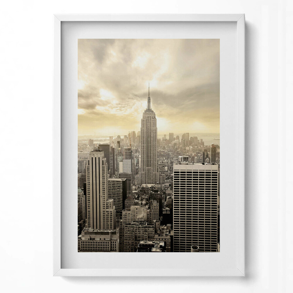 Függőleges kép keretben New York-i városkép Empire State Building