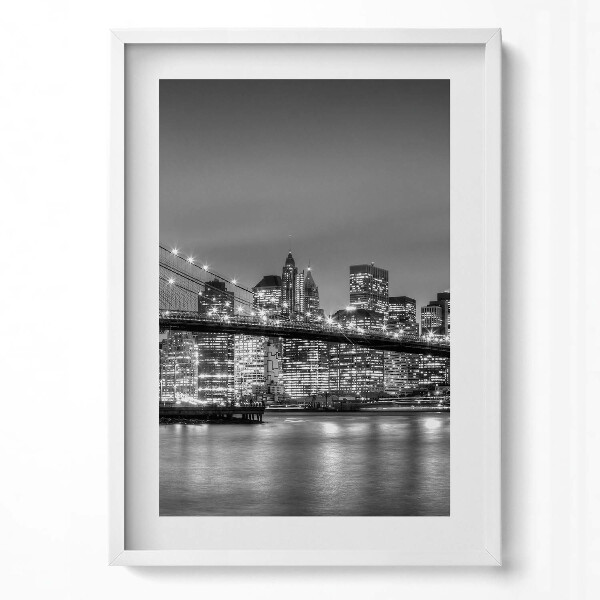 Függőleges kép keretben New York-i városkép éjjel