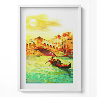 Függőleges kép keretben Híd csónakázás napfény