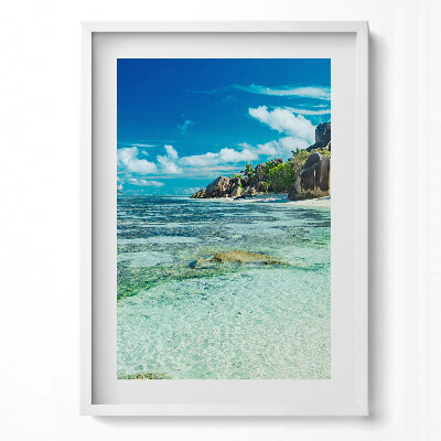 Függőleges kép keretben Tengerparti táj kék ég