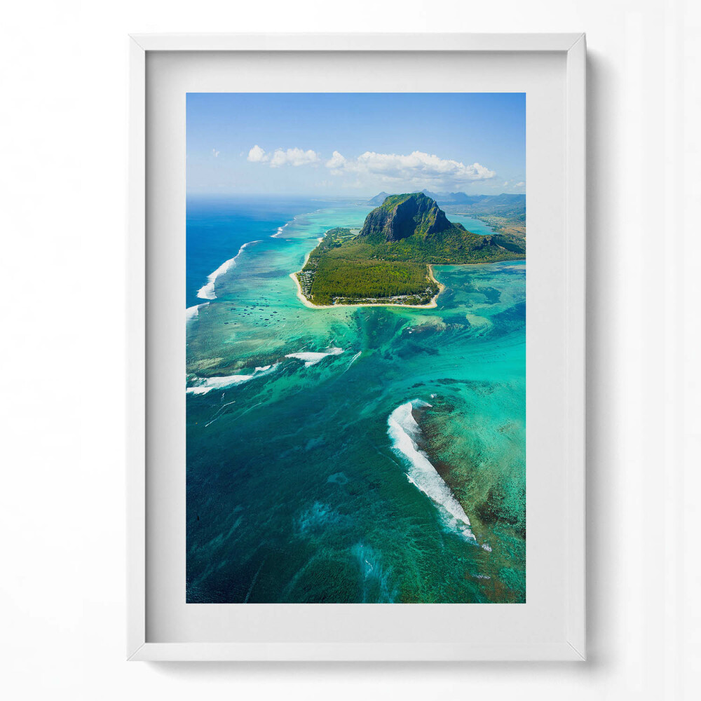 Függőleges kép keretben Trópusi sziget türkizkék víz