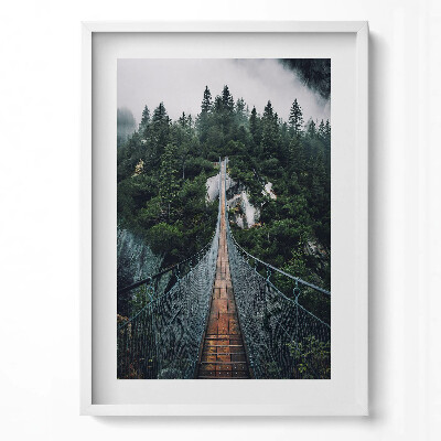Függőleges kép keretben Függőhíd erdő felett