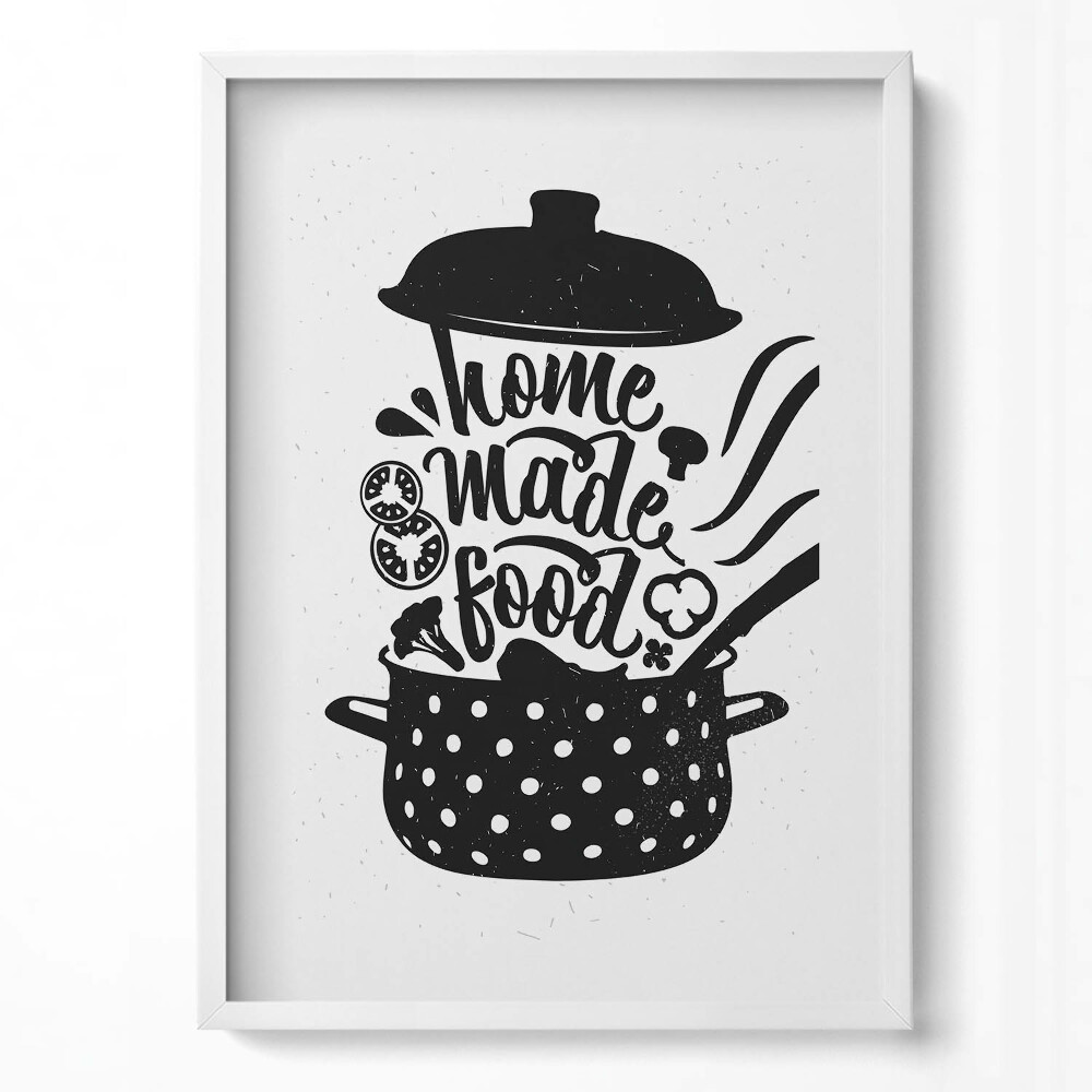 Függőleges kép keretben Házias ételek lábas felirat