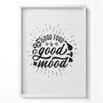 Függőleges kép keretben Étel és jókedv üzenete
