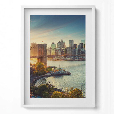 Függőleges kép keretben Brooklyni híd és városkép