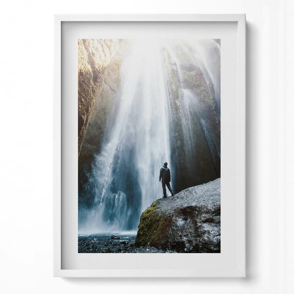 Függőleges kép keretben Vízesés és sziluett