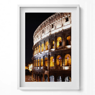 Függőleges kép keretben Római Colosseum éjszakai fényben