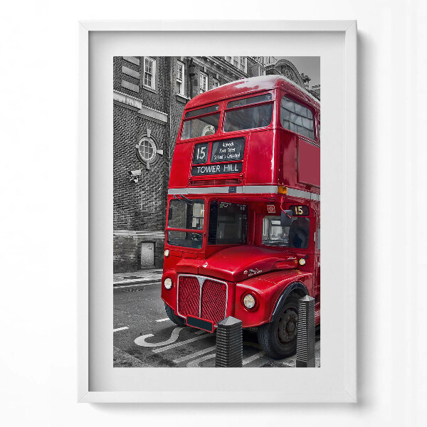 Függőleges kép keretben Piros londoni busz