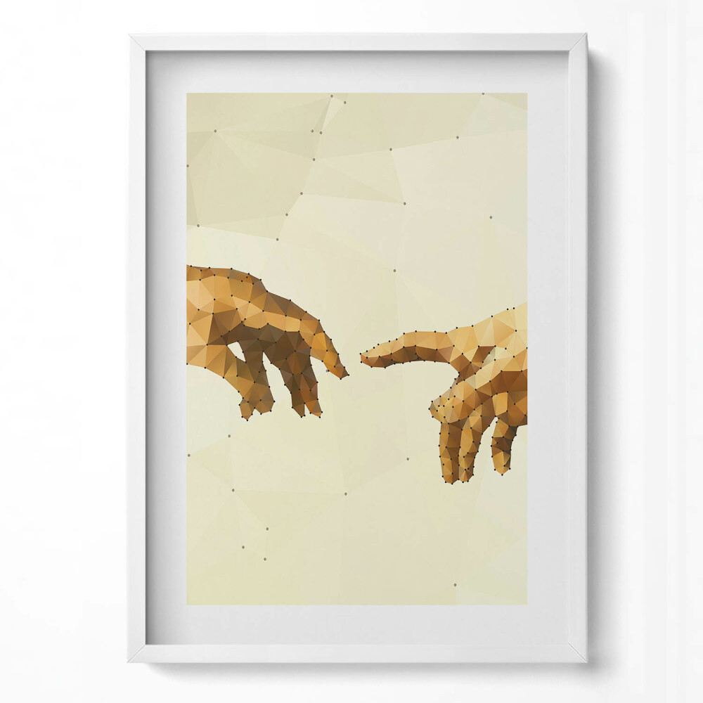 Függőleges kép keretben Két kéz érintkezése