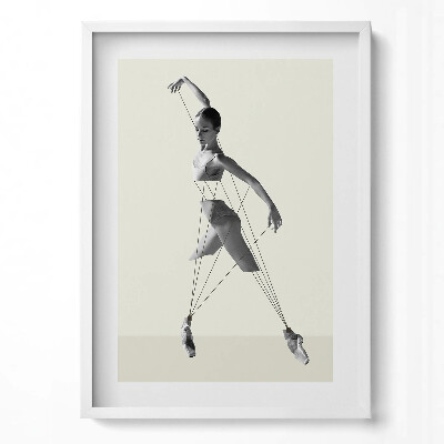 Függőleges kép keretben Balerina mozgása zsinórok által irányítva