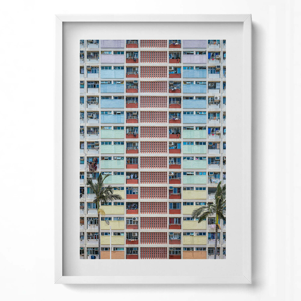 Függőleges kép keretben Színes panelházak sorozata