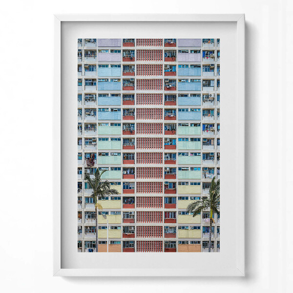 Függőleges kép keretben Színes panelházak sorozata