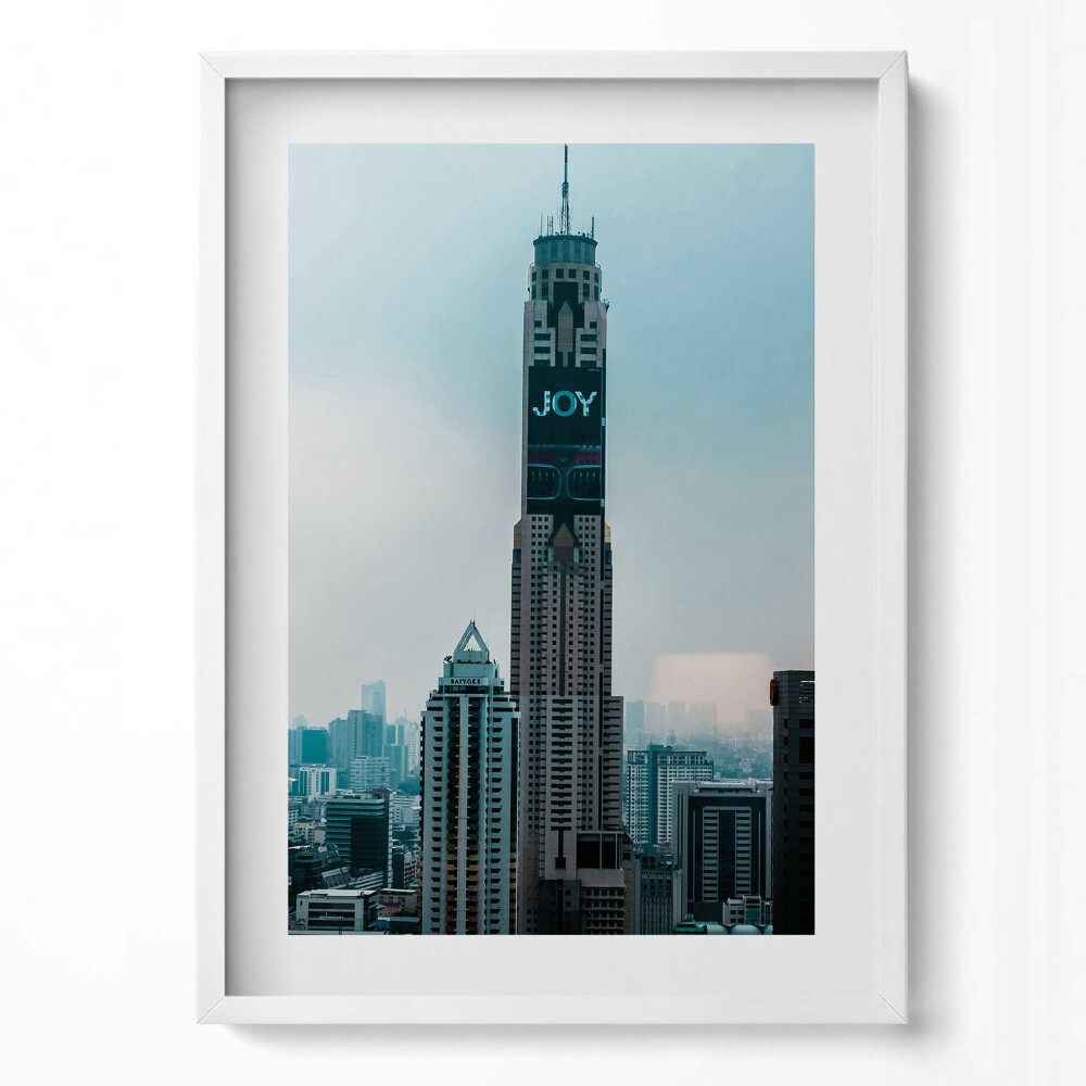 Függőleges kép keretben Modern felhőkarcoló városi táj