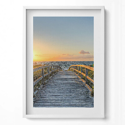 Függőleges kép keretben Híd a naplementében