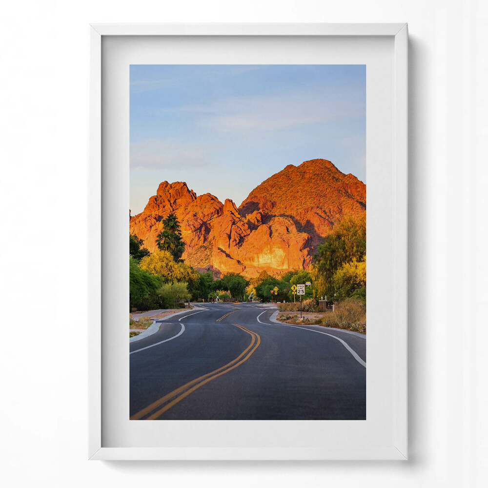 Függőleges kép keretben Hegyek és kanyargós út