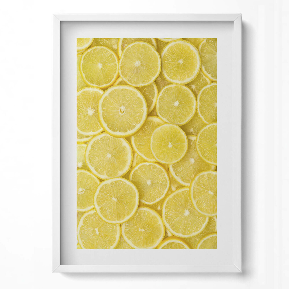 Függőleges kép keretben Szeletelt citromok mintázata