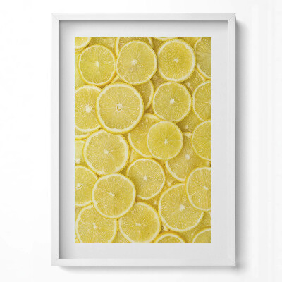 Függőleges kép keretben Szeletelt citromok mintázata