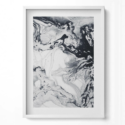 Függőleges kép keretben Absztrakt fekete-fehér festmény