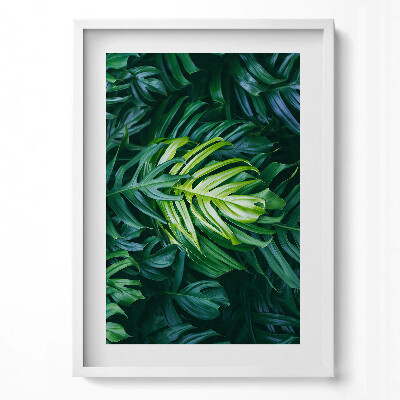 Függőleges kép keretben Zöld levelek mintázata