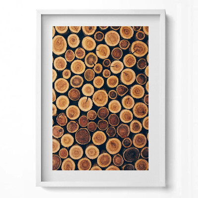 Függőleges kép keretben Fakitermékek körkörös metszetei