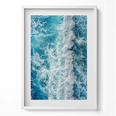 Függőleges kép keretben Tenger hullámok kék árnyalatok