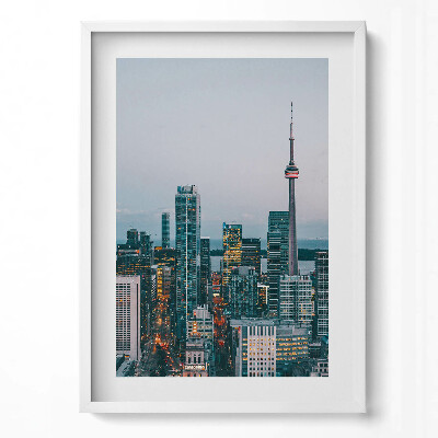 Függőleges kép keretben Modern városkép éjszaka