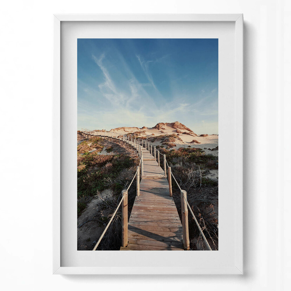 Függőleges kép keretben Homokdűnékhez vezető stég