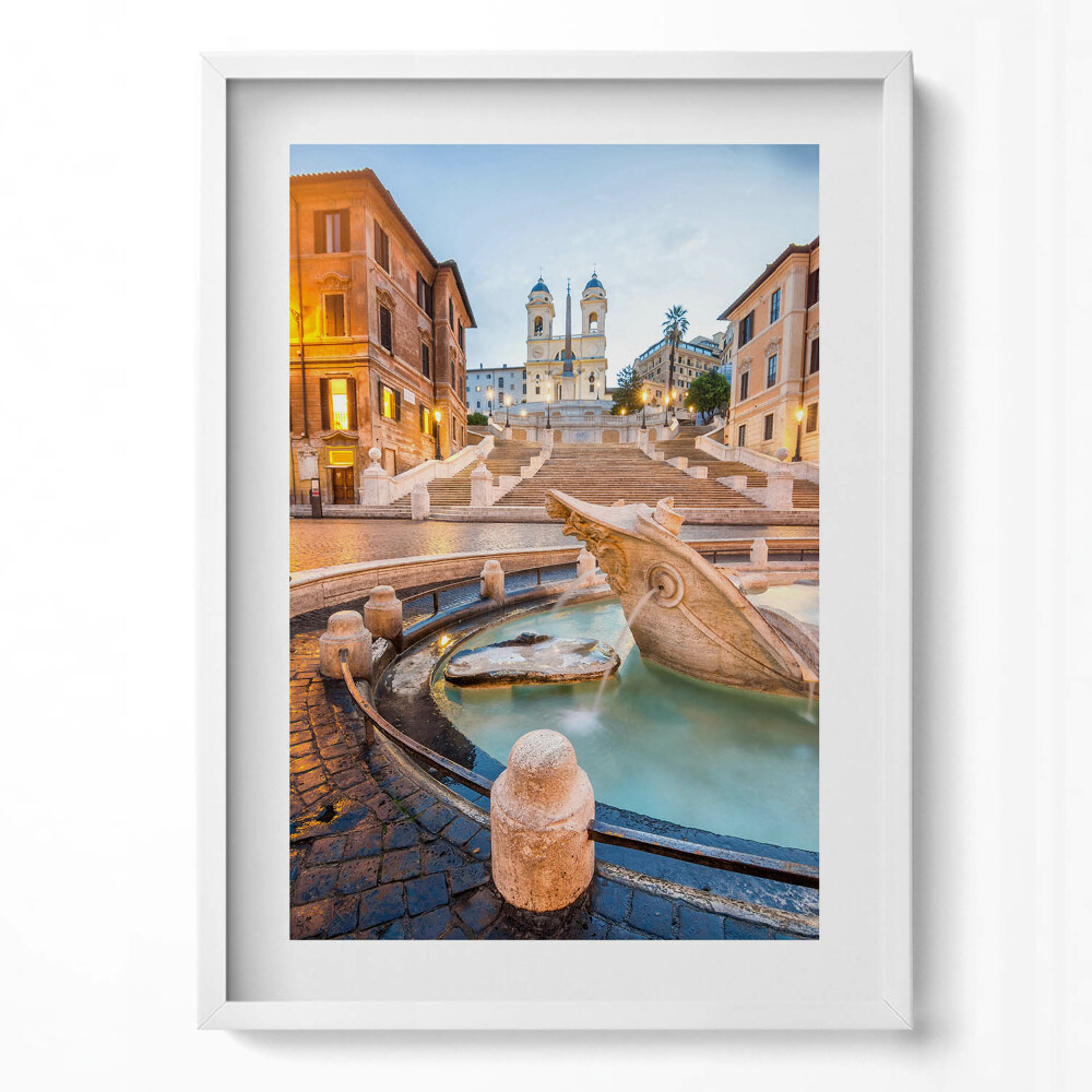 Függőleges kép keretben Spanyol lépcső és vízmedence