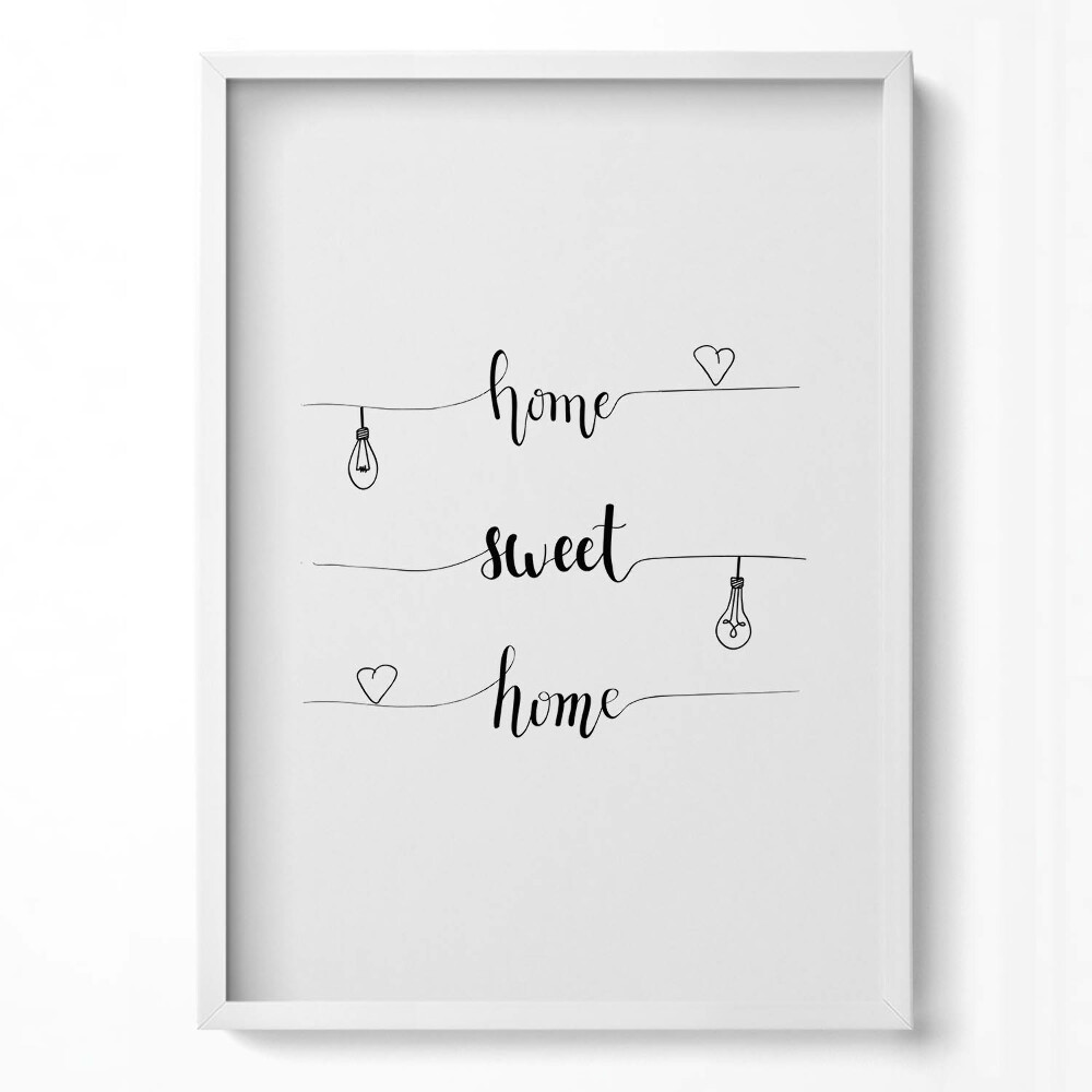 Függőleges kép keretben Otthon édes otthon felirat