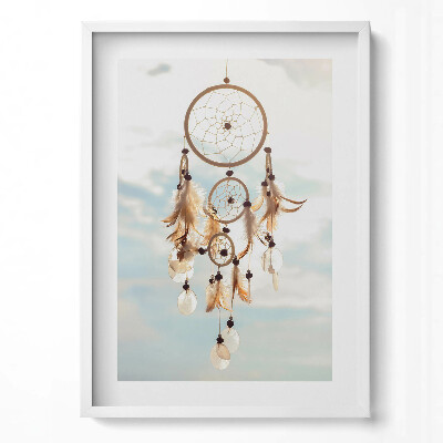 Függőleges kép keretben Álomfogó tollak gyöngyök