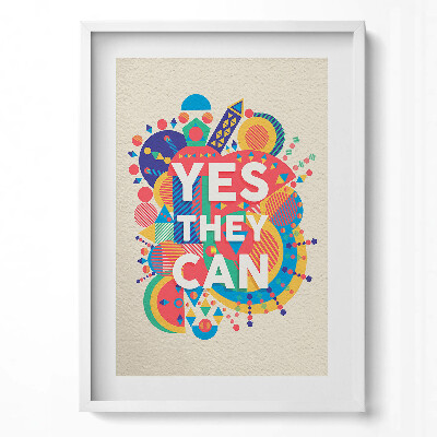 Függőleges kép keretben Absztrakt színes minták pozitív üzenet